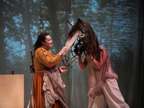 Tai Amy Grauman as Iskwewo  Cole Alvis as Mistatim in YOU USED TO CALL ME MARIE...photo by Emily Cooper